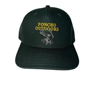 Poncho Outdoors Green Bass Trucker Hat Fishing Cap Mesh Snapback OSFA